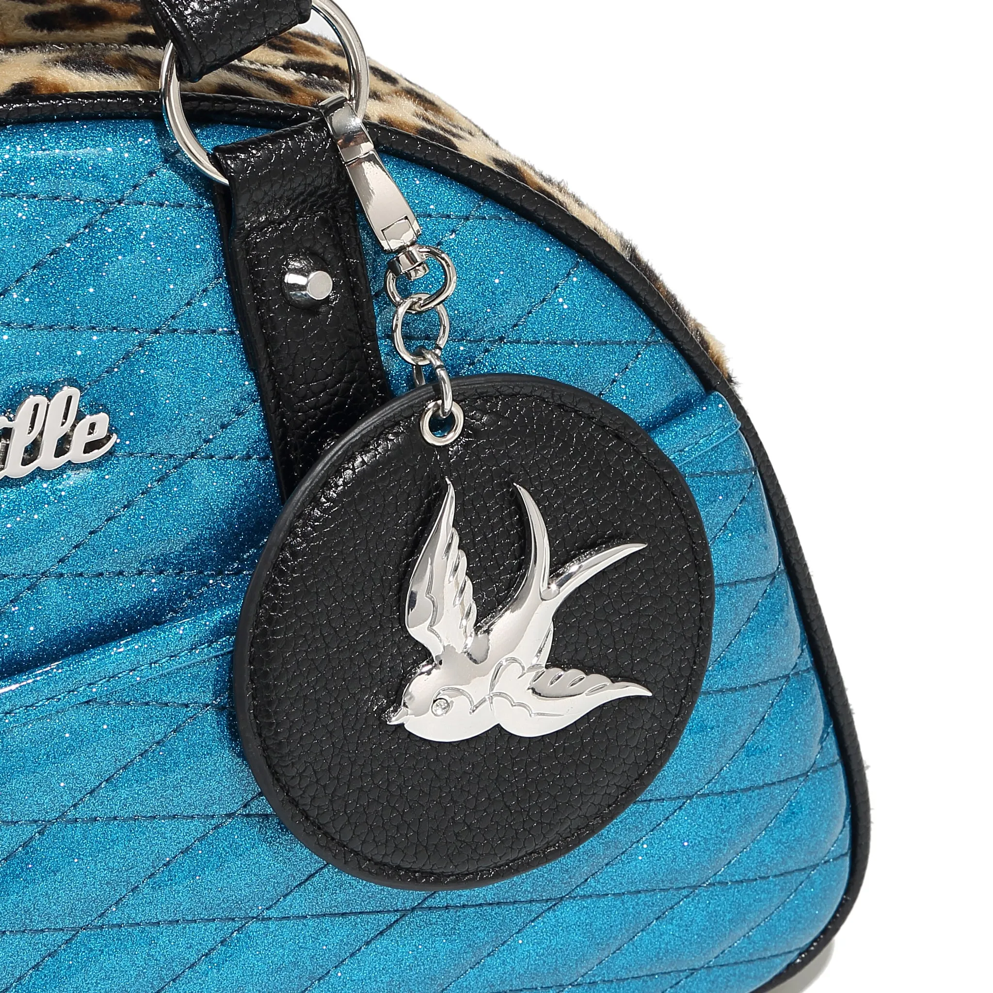 Villain Blue Sparkle Love Bird Tote