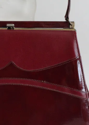 Vintage 1960s Patent Plum Handbag