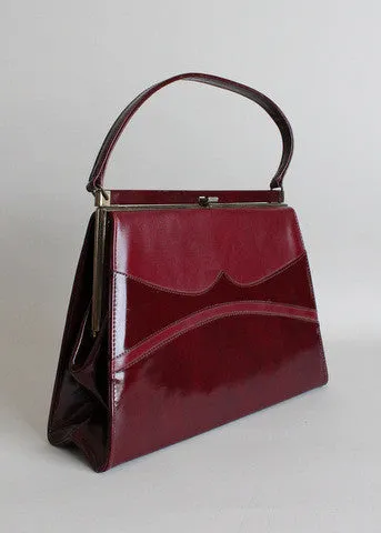 Vintage 1960s Patent Plum Handbag