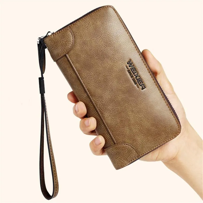 Vintage Long Wallet Business Handbag For Men