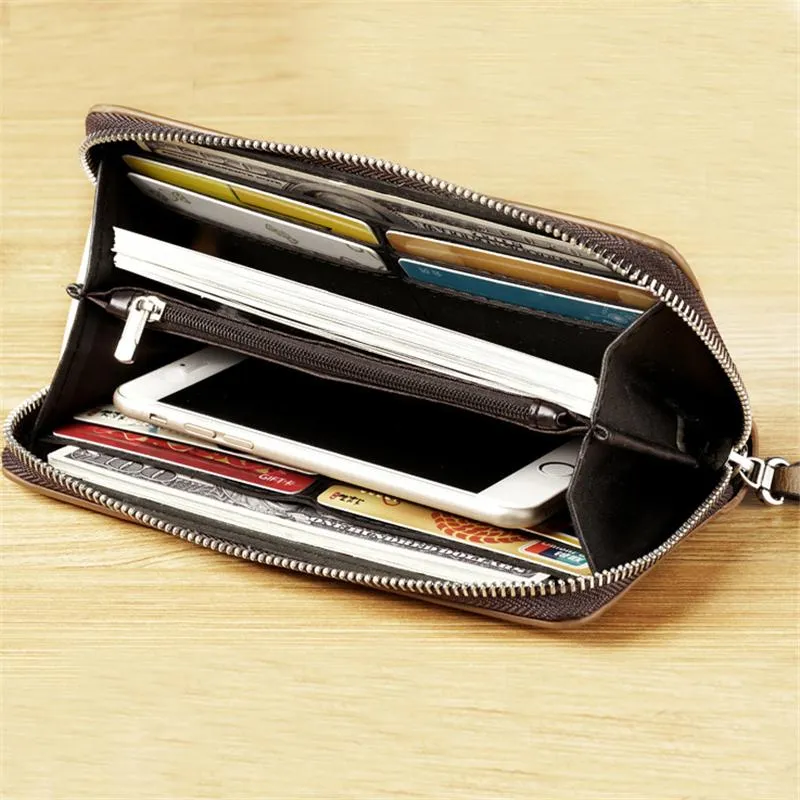 Vintage Long Wallet Business Handbag For Men