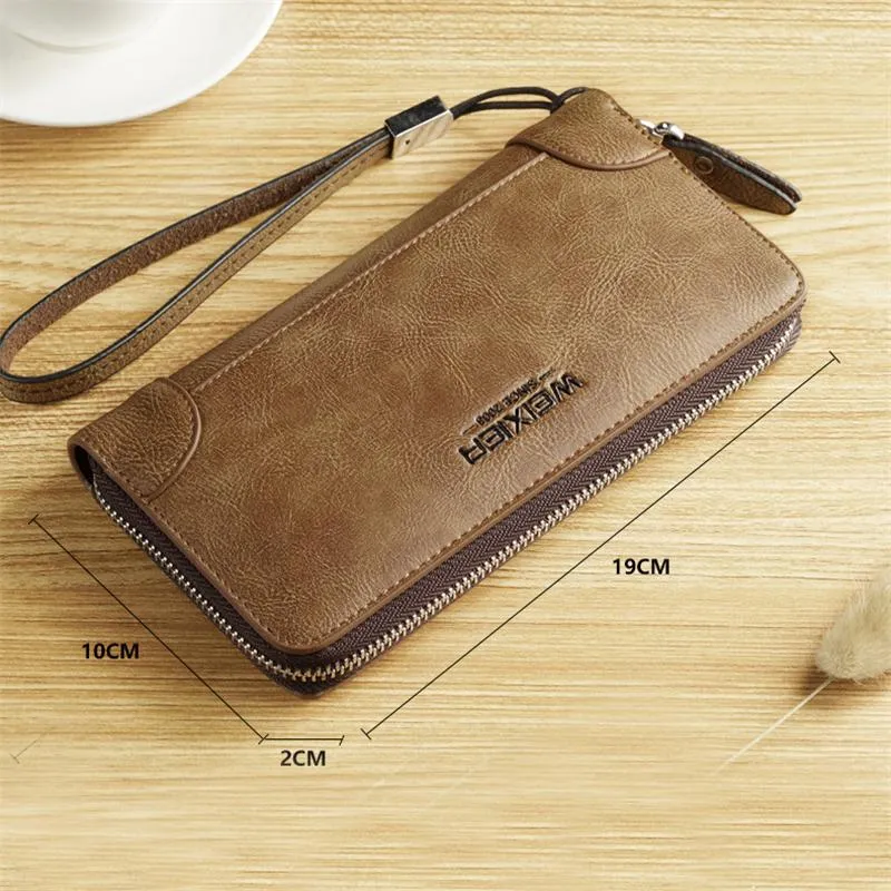 Vintage Long Wallet Business Handbag For Men