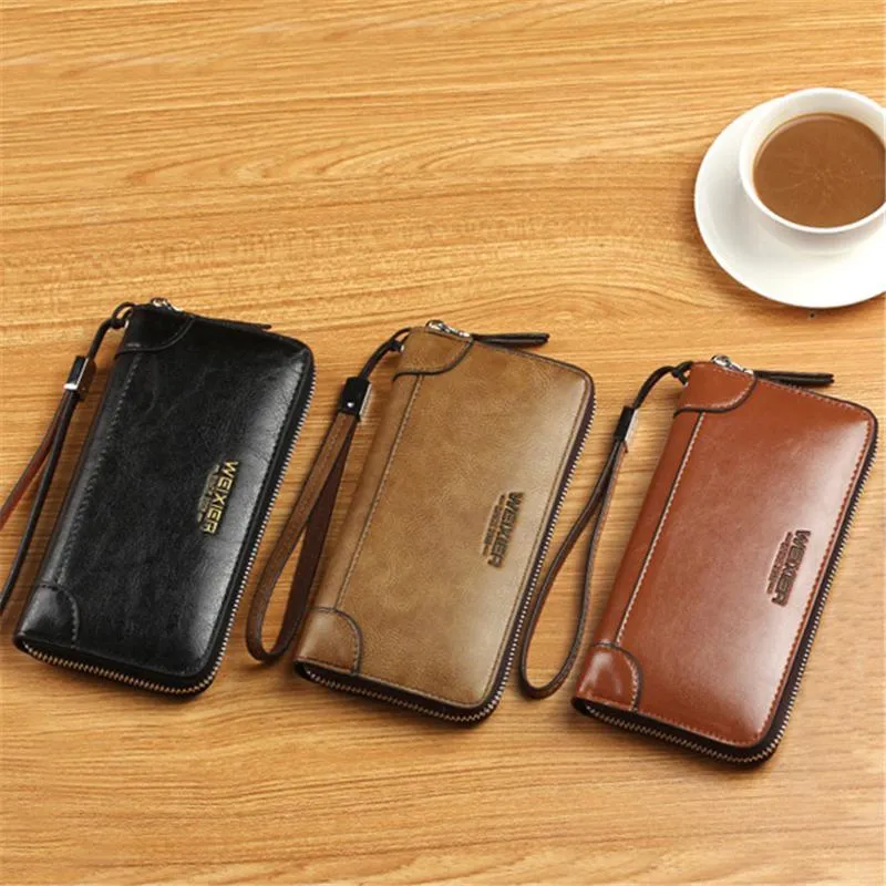 Vintage Long Wallet Business Handbag For Men