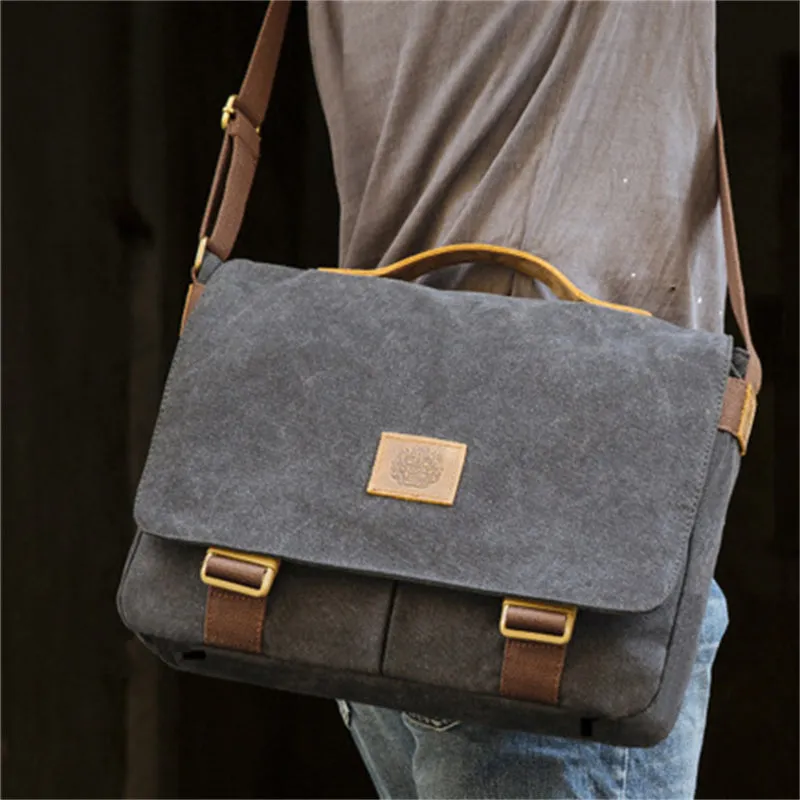 Vintage New Canvas Shoulder Handbags for Men