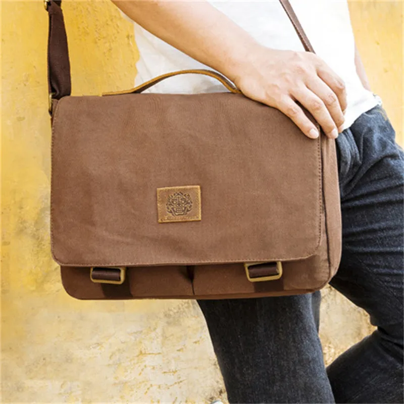 Vintage New Canvas Shoulder Handbags for Men