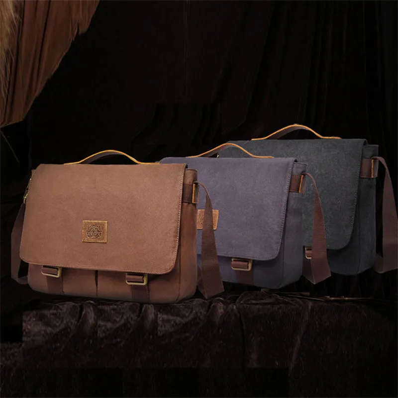 Vintage New Canvas Shoulder Handbags for Men