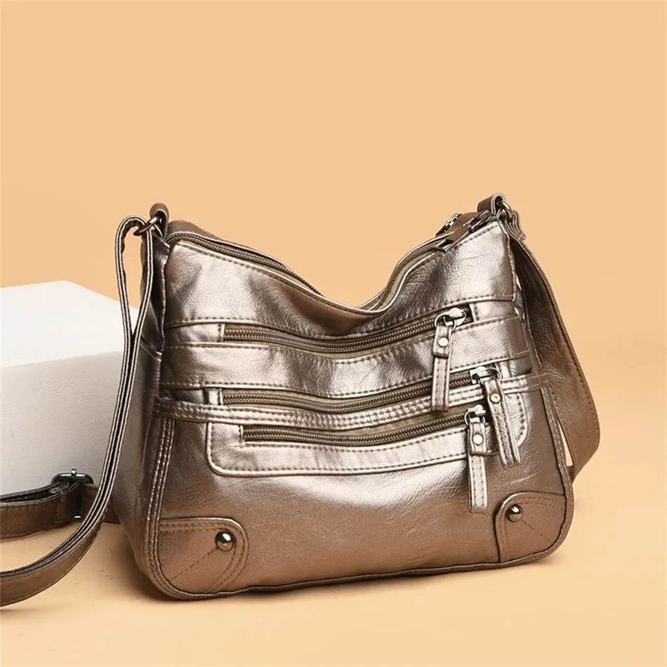 Women Shoulder Bag Multi-Layer Pockets Classic Crossbody Bag