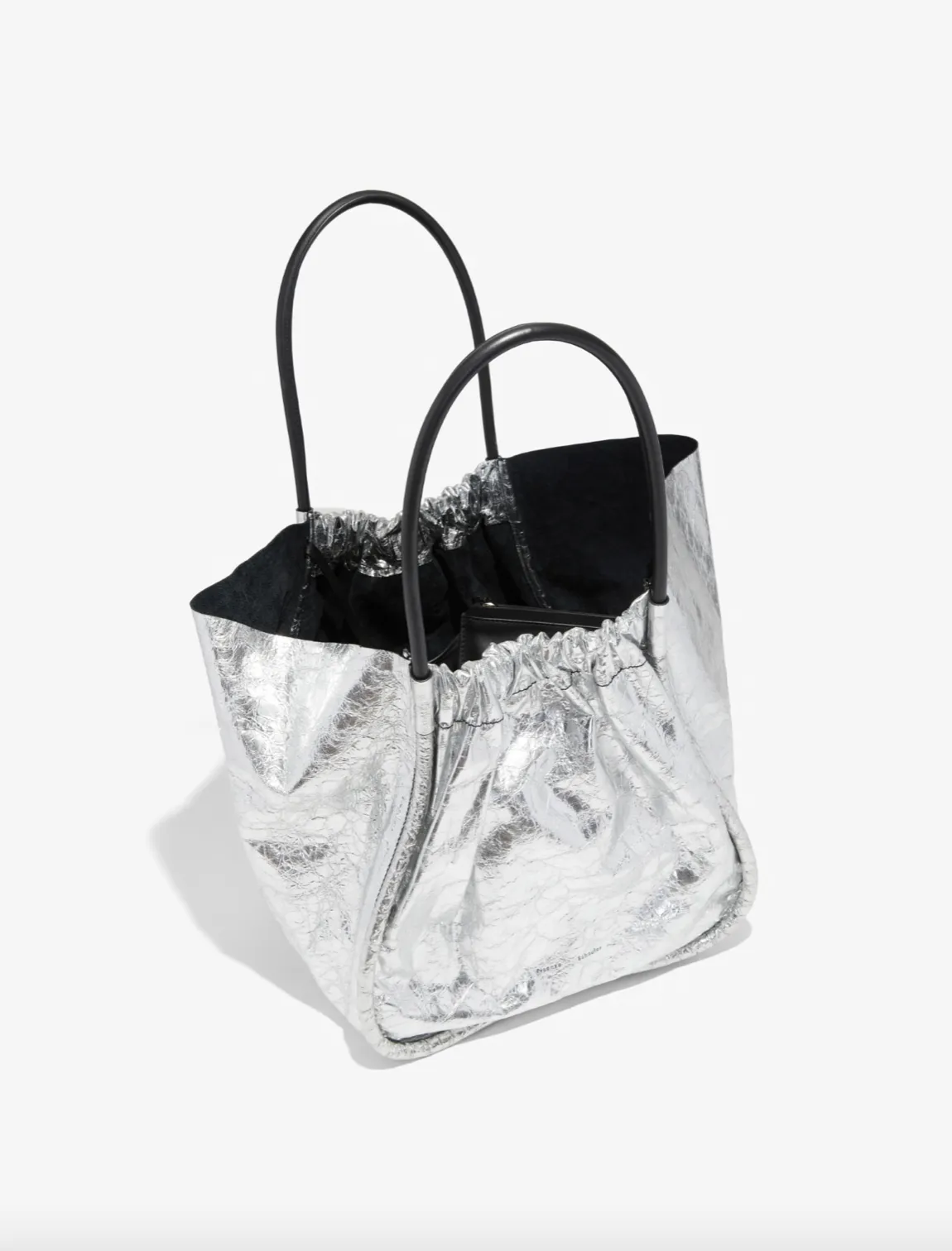 XL Ruched Tote - Metallic Leather