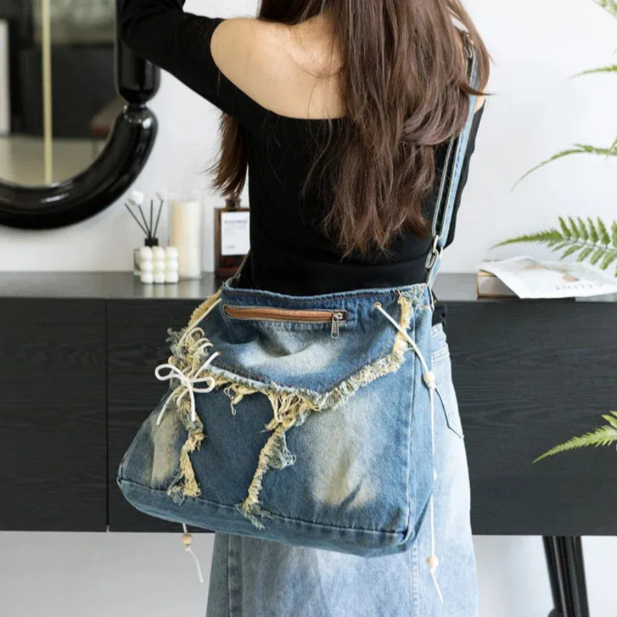 Y2K Messenger Gothic Aesthetic Crossbody Vintage Harajuku Denim Korean Bag